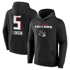 Drake London  Team Wordmark Player Name & Number Pullover Hoodie - Atlanta Falcons Hoodies