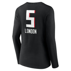 Drake London  Women's Team Wordmark Player Name & Number Long Sleeve V-Neck T-Shirt - Atlanta Falcons T-shirts