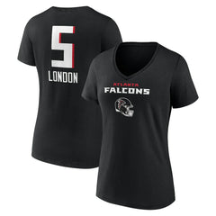Drake London  Women's Team Wordmark Player Name & Number V-Neck T-Shirt - Atlanta Falcons T-shirts