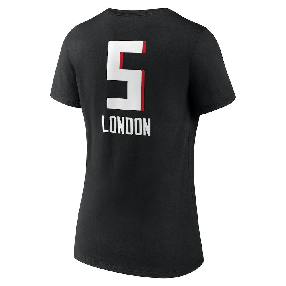 Drake London  Women's Team Wordmark Player Name & Number V-Neck T-Shirt - Atlanta Falcons T-shirts