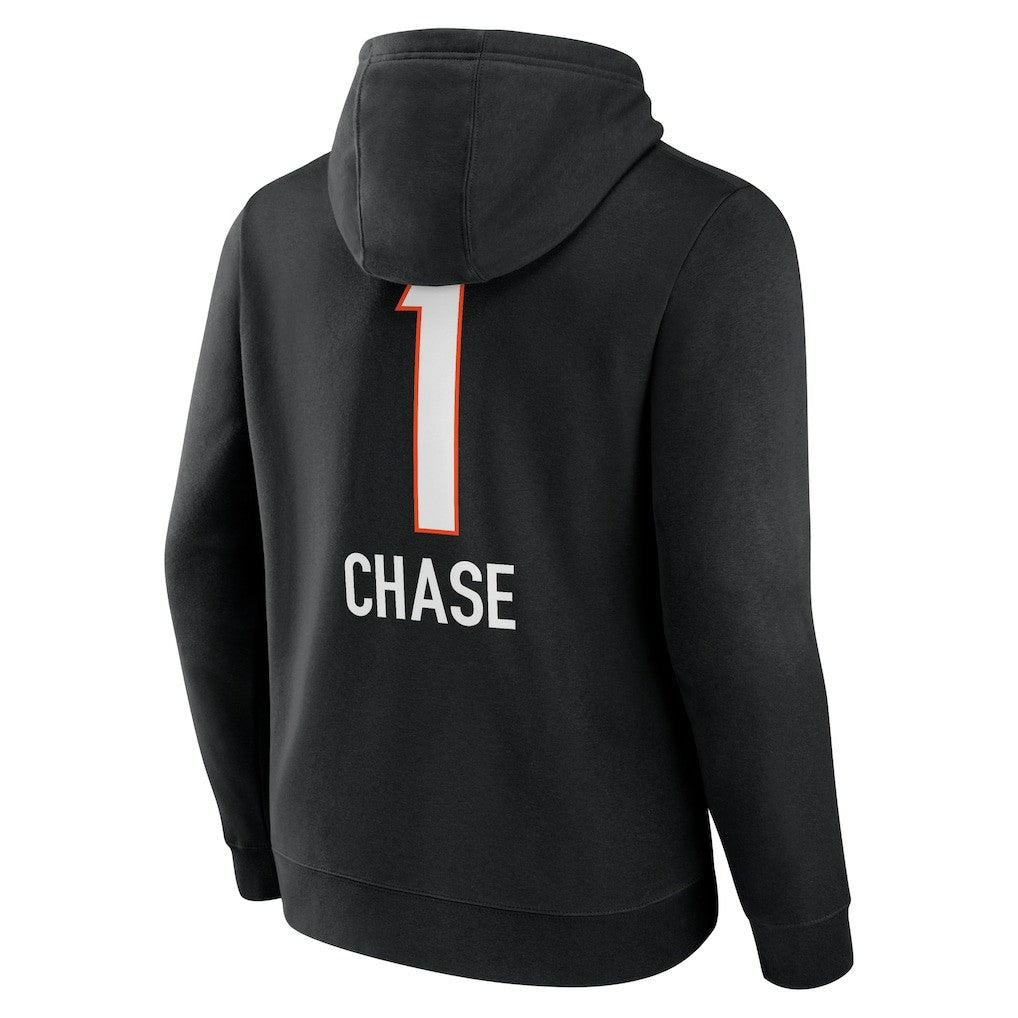 Ja'Marr Chase  Team Wordmark Player Name & Number Pullover Hoodie - Cincinnati Bengals Hoodies