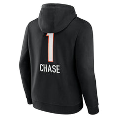 Ja'Marr Chase  Team Wordmark Player Name & Number Pullover Hoodie - Cincinnati Bengals Hoodies