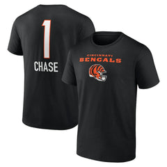 Ja'Marr Chase  Team Wordmark Player Name & Number T-Shirt - Cincinnati Bengals T-shirts
