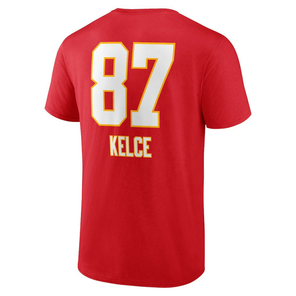 Travis Kelce  Team Wordmark Player Name & Number T-Shirt - Kansas City Chiefs T-shirts