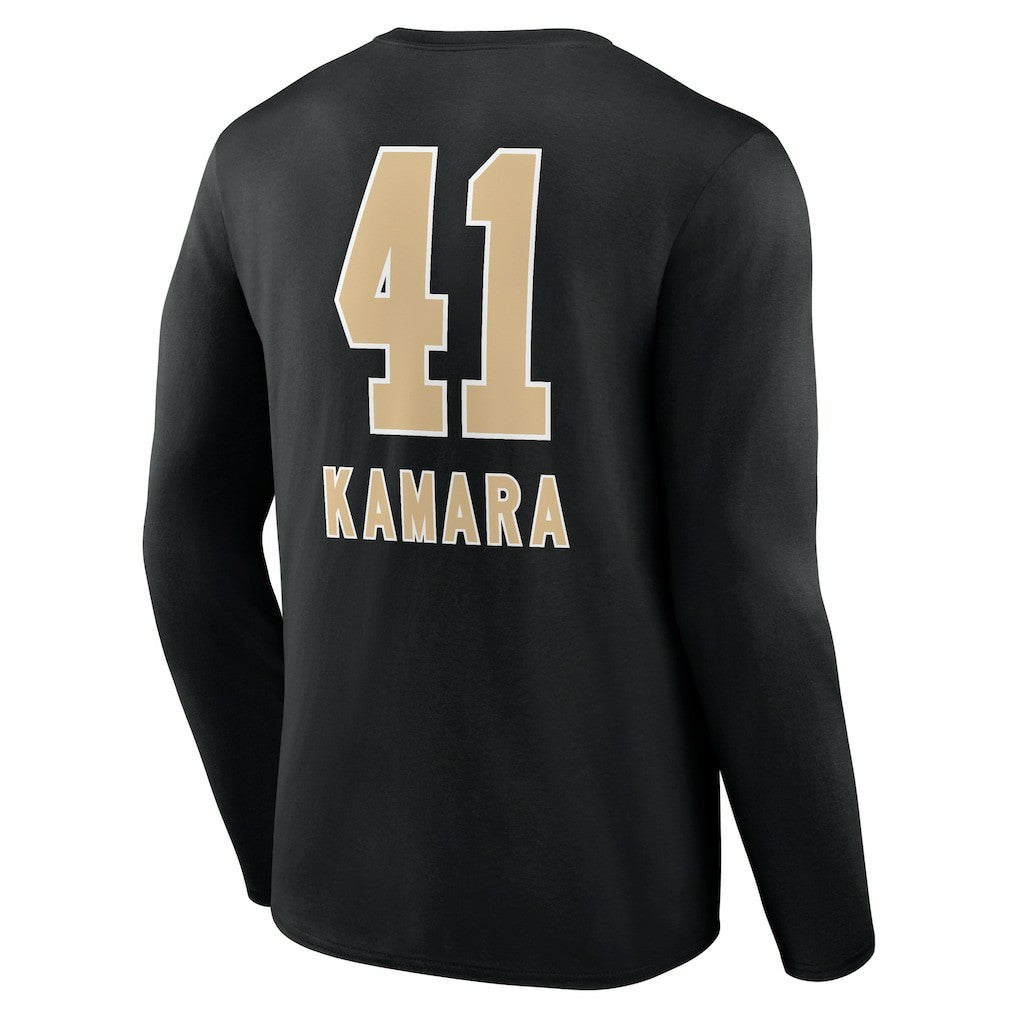 Alvin Kamara  Team Wordmark Player Name & Number Long Sleeve T-Shirt - New Orleans Saints T-shirts