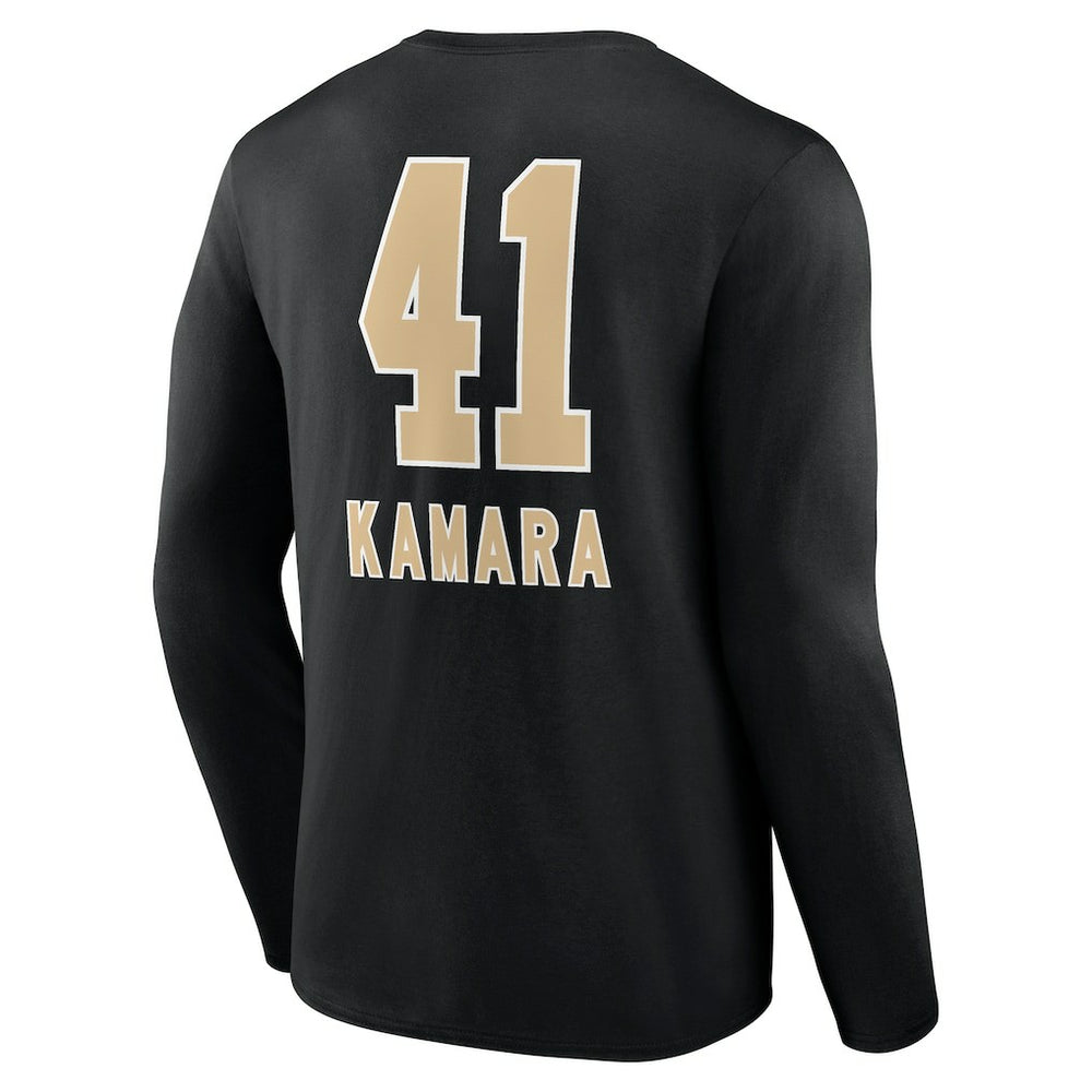 Alvin Kamara  Team Wordmark Player Name & Number Long Sleeve T-Shirt - New Orleans Saints T-shirts