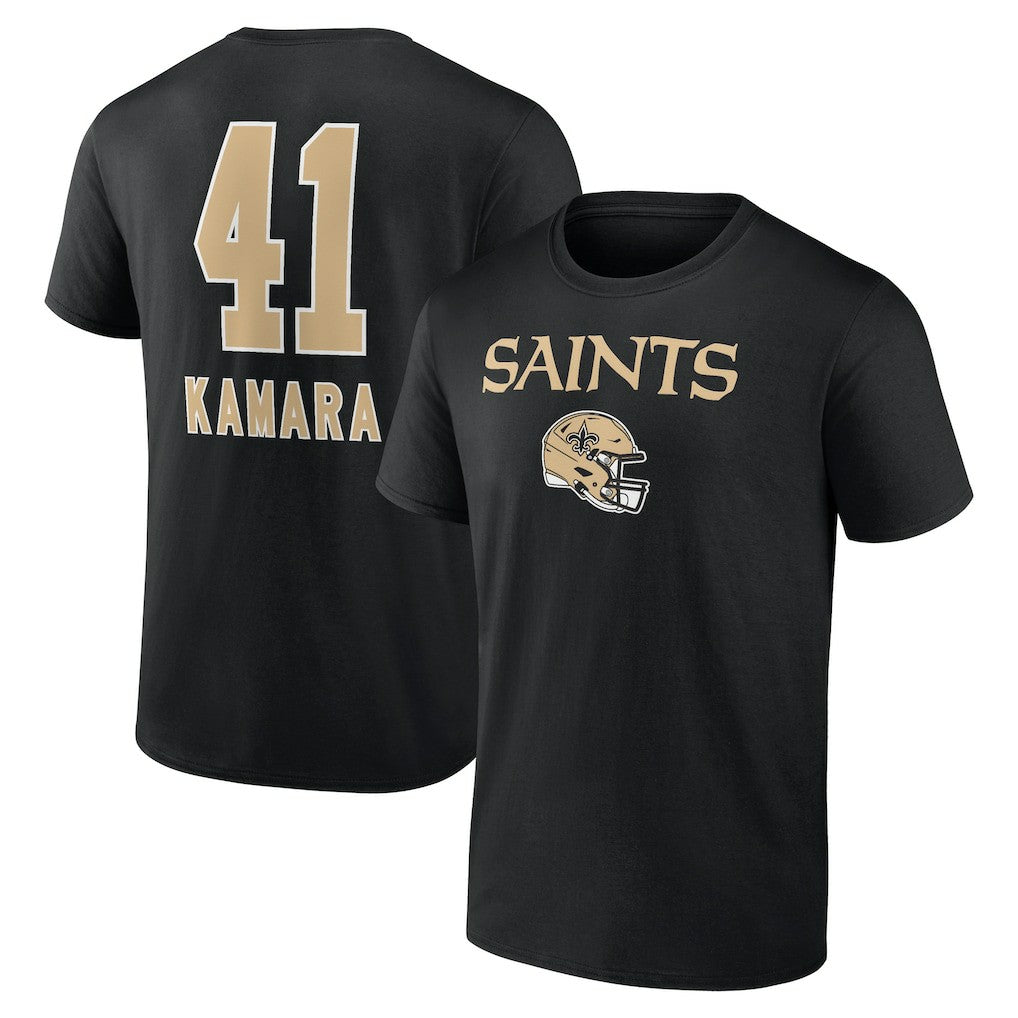 Alvin Kamara  Team Wordmark Player Name & Number T-Shirt - New Orleans Saints T-shirts