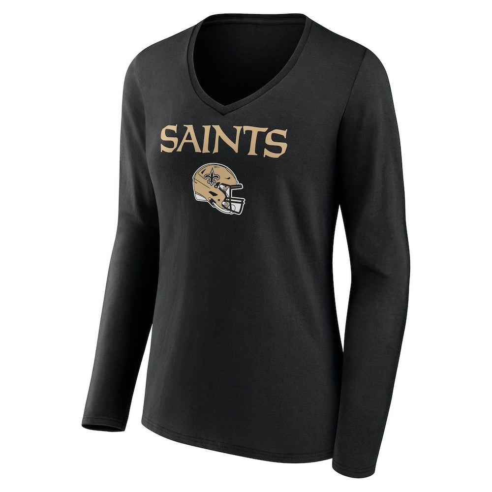 Alvin Kamara  Women's Team Wordmark Player Name & Number Long Sleeve V-Neck T-Shirt - New Orleans Saints T-shirts
