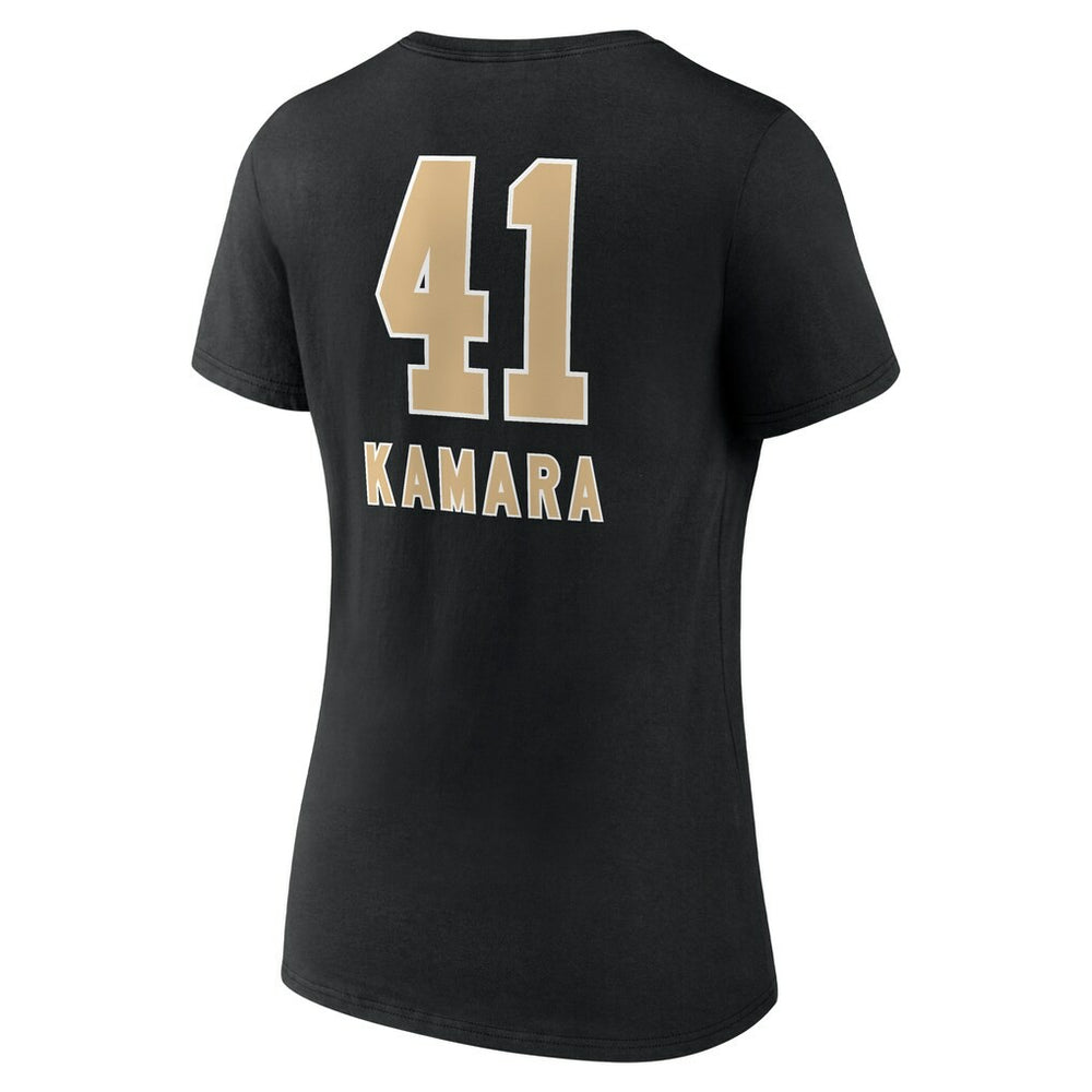Alvin Kamara  Women's Team Wordmark Player Name & Number V-Neck T-Shirt - New Orleans Saints T-shirts