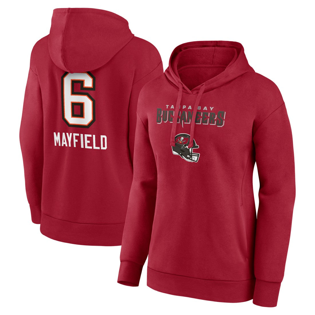 Baker Mayfield  Women’s Team Wordmark Player Name & Number Pullover Hoodie - Tampa Bay Buccaneers Hoodies
