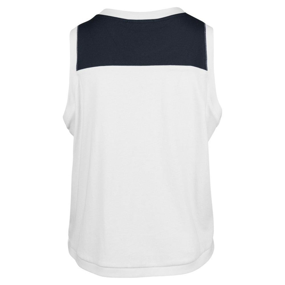 White/Navy Atlanta Braves '47 Women's Plus Size Waist Length Muscle Tank Top