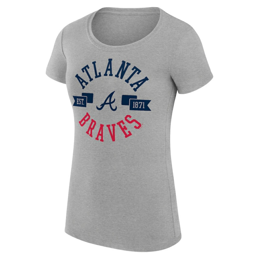 Heather Gray Atlanta Braves G-III 4Her by Carl Banks Women's Super-Slim Fit Lightweight City Graphic T-Shirt