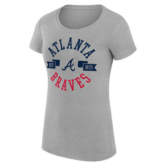 Heather Gray Atlanta Braves G-III 4Her by Carl Banks Women's Super-Slim Fit Lightweight City Graphic T-Shirt