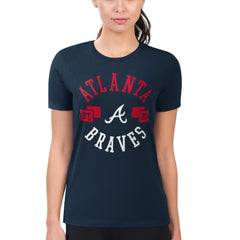 Navy Atlanta Braves G-III 4Her by Carl Banks Women's Super-Slim Fit Lightweight City Graphic T-Shirt
