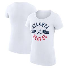 White Atlanta Braves G-III 4Her by Carl Banks Women's Super-Slim Fit Lightweight City Graphic T-Shirt