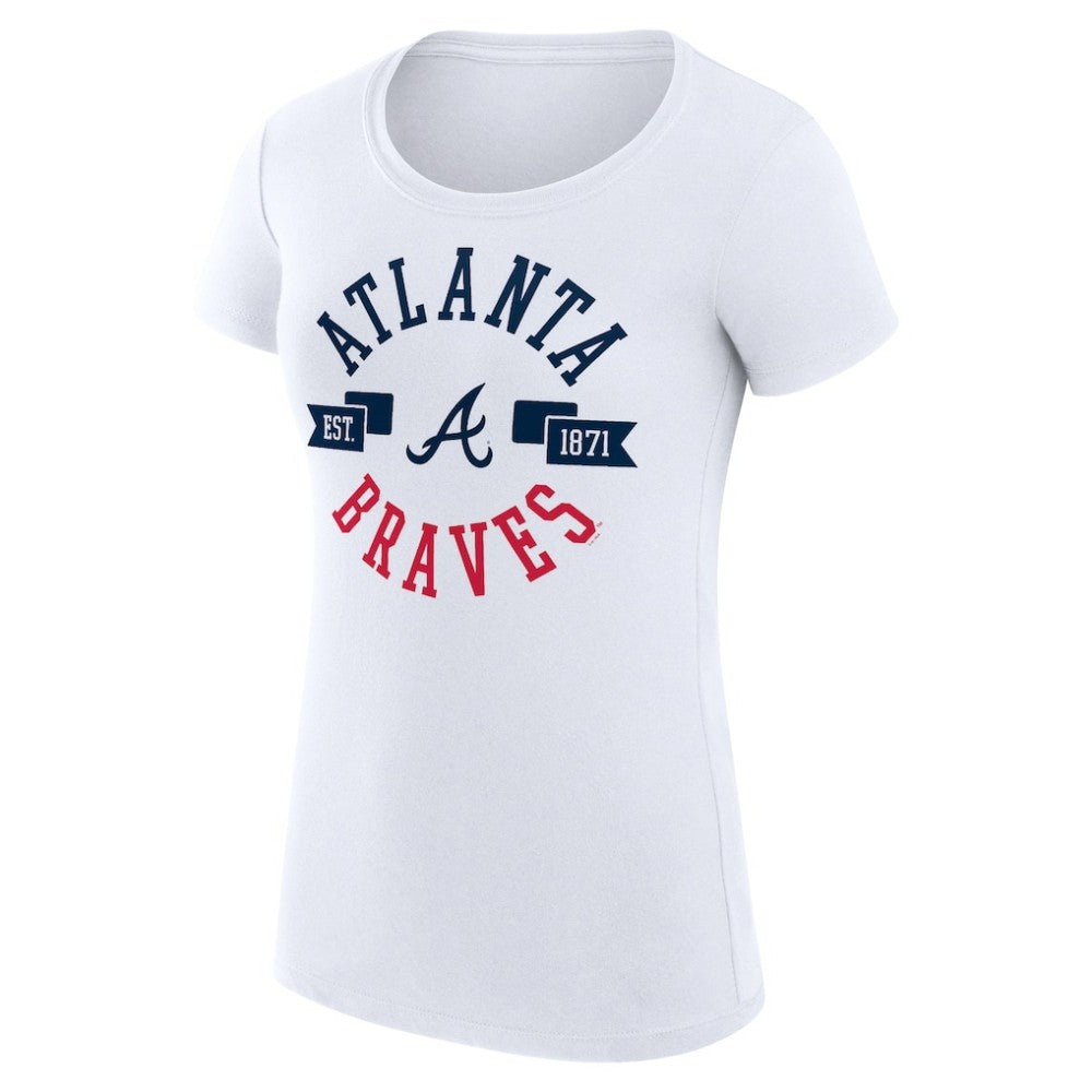White Atlanta Braves G-III 4Her by Carl Banks Women's Super-Slim Fit Lightweight City Graphic T-Shirt