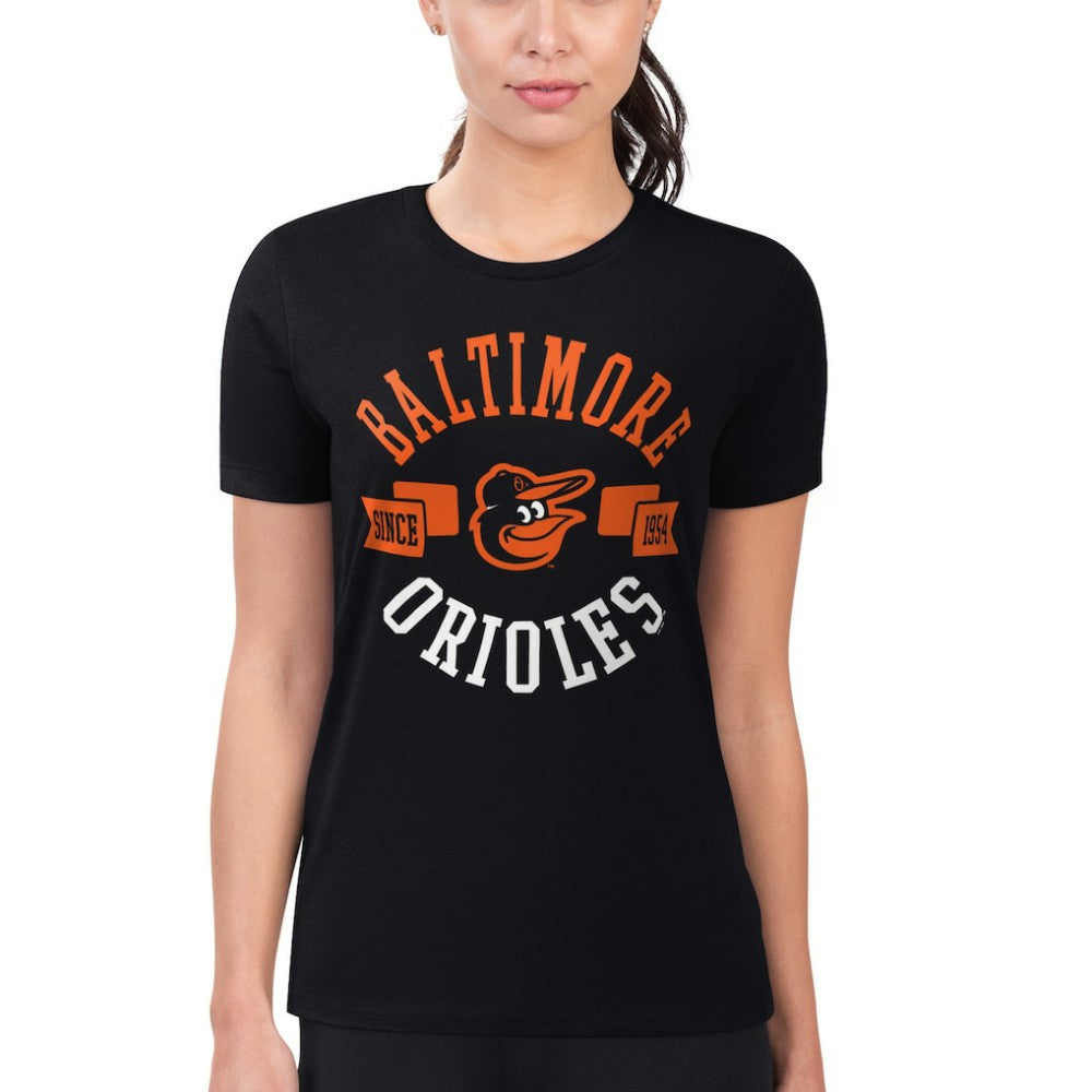 Black Baltimore Orioles G-III 4Her by Carl Banks Women's Super-Slim Fit Lightweight City Graphic T-Shirt