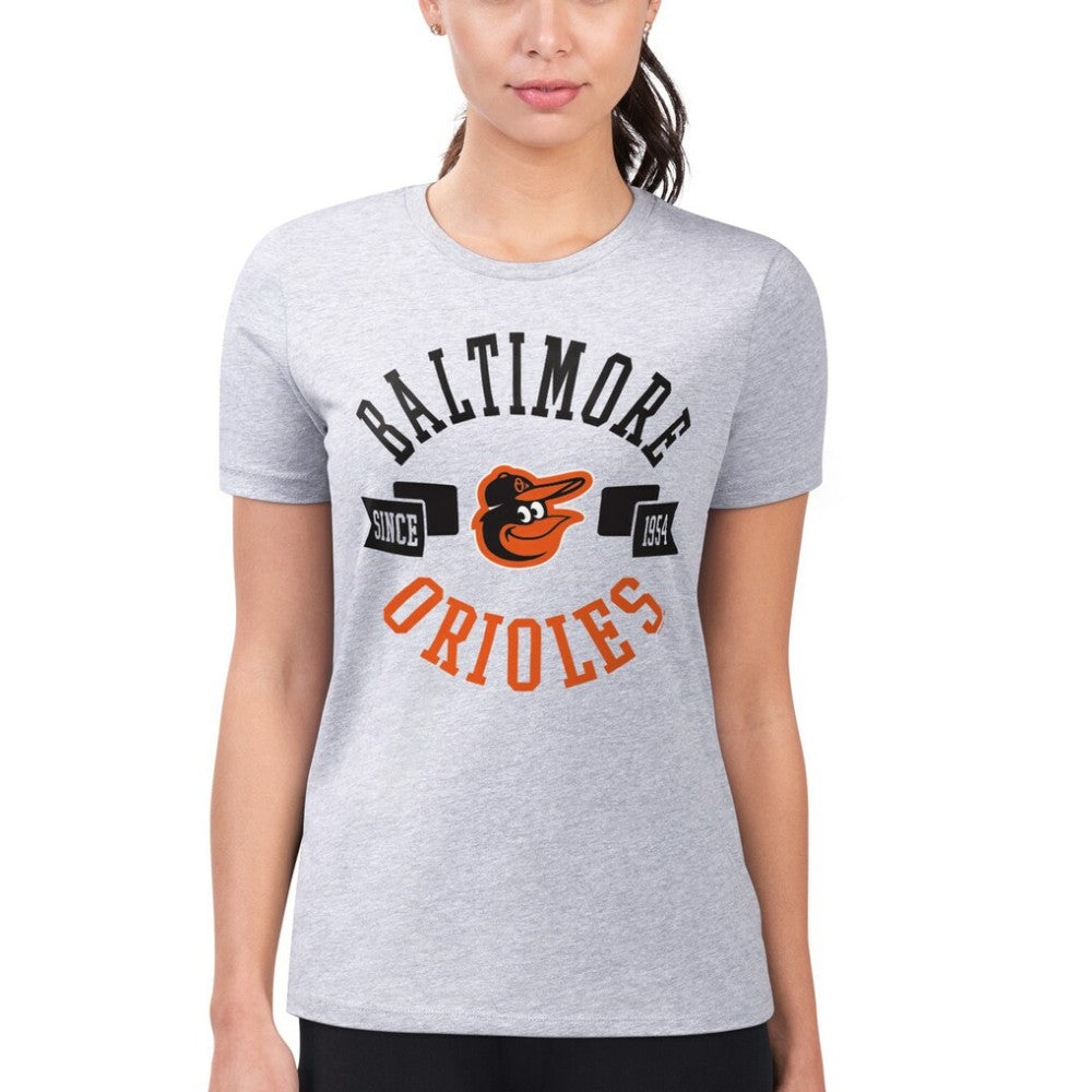 Heather Gray Baltimore Orioles G-III 4Her by Carl Banks Women's Super-Slim Fit Lightweight City Graphic T-Shirt