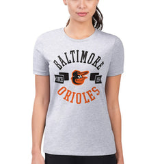 Heather Gray Baltimore Orioles G-III 4Her by Carl Banks Women's Super-Slim Fit Lightweight City Graphic T-Shirt