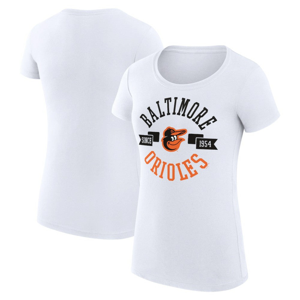White Baltimore Orioles G-III 4Her by Carl Banks Women's Super-Slim Fit Lightweight City Graphic T-Shirt