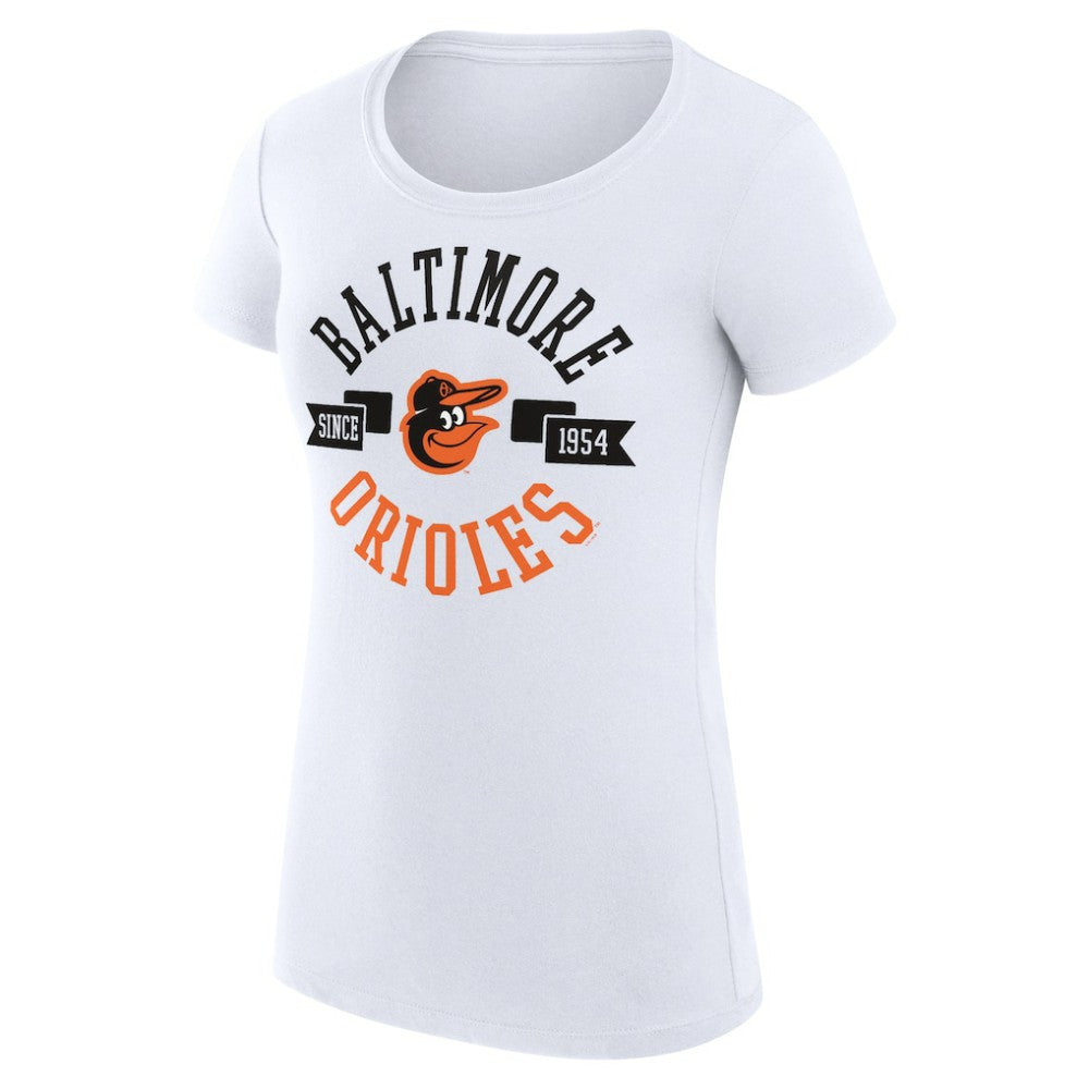 White Baltimore Orioles G-III 4Her by Carl Banks Women's Super-Slim Fit Lightweight City Graphic T-Shirt