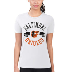 White Baltimore Orioles G-III 4Her by Carl Banks Women's Super-Slim Fit Lightweight City Graphic T-Shirt