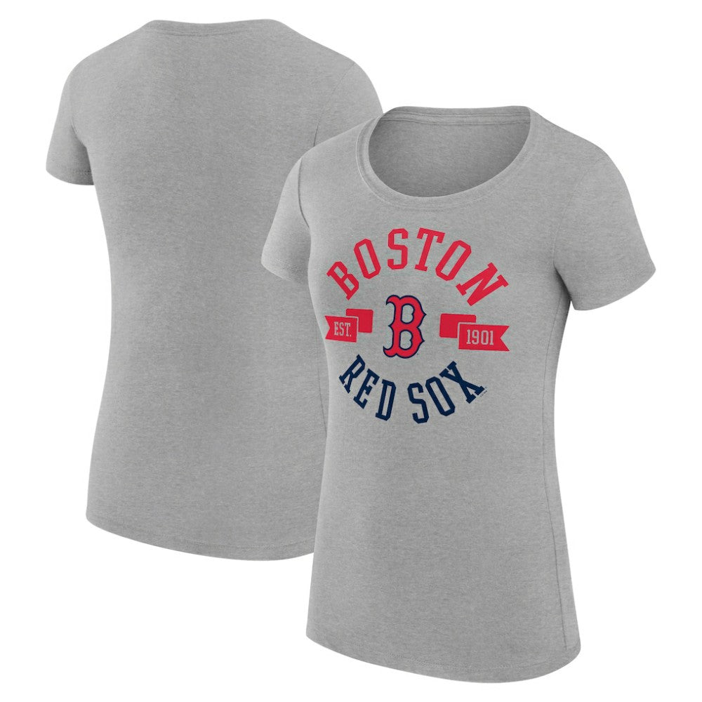 Heather Gray Boston Red Sox G-III 4Her by Carl Banks Women's Super-Slim Fit Lightweight City Graphic T-Shirt