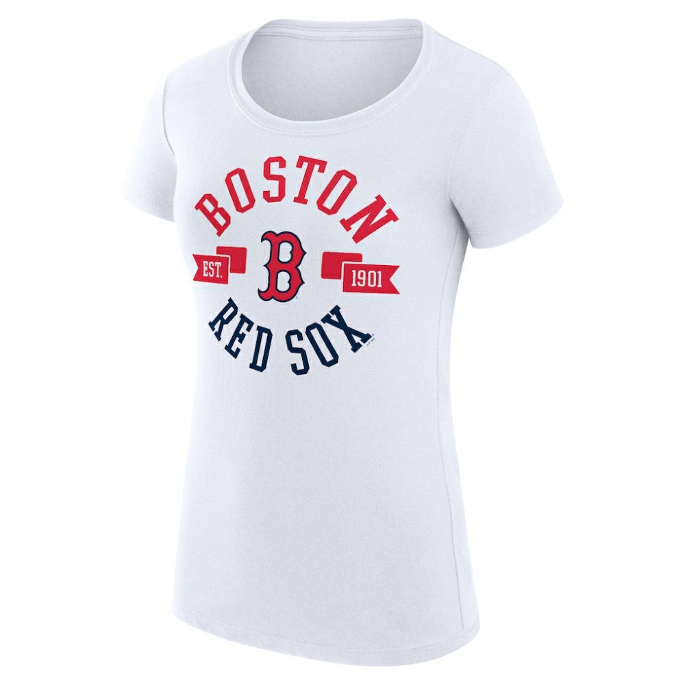 White Boston Red Sox G-III 4Her by Carl Banks Women's Super-Slim Fit Lightweight City Graphic T-Shirt