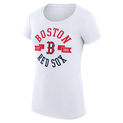 White Boston Red Sox G-III 4Her by Carl Banks Women's Super-Slim Fit Lightweight City Graphic T-Shirt