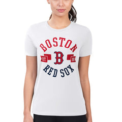 White Boston Red Sox G-III 4Her by Carl Banks Women's Super-Slim Fit Lightweight City Graphic T-Shirt
