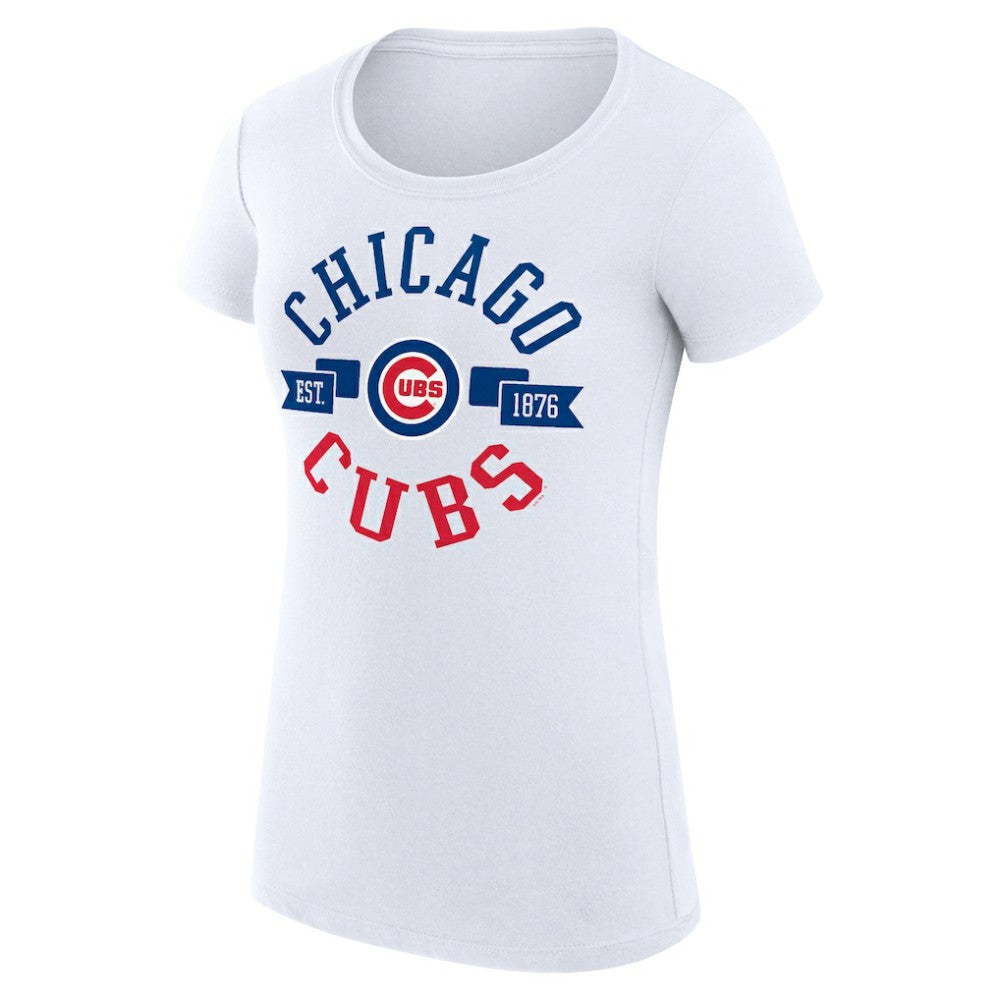 White Chicago Cubs G-III 4Her by Carl Banks Women's Super-Slim Fit Lightweight City Graphic T-Shirt