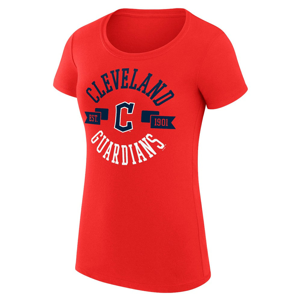 Red Cleveland Guardians G-III 4Her by Carl Banks Women's Super-Slim Fit Lightweight City Graphic T-Shirt