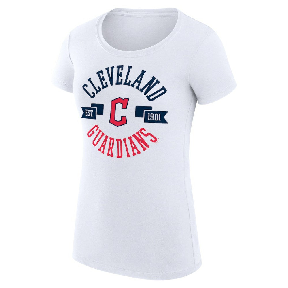 White Cleveland Guardians G-III 4Her by Carl Banks Women's Super-Slim Fit Lightweight City Graphic T-Shirt
