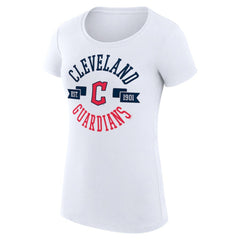 White Cleveland Guardians G-III 4Her by Carl Banks Women's Super-Slim Fit Lightweight City Graphic T-Shirt