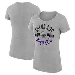 Heather Gray Colorado Rockies G-III 4Her by Carl Banks Women's Super-Slim Fit Lightweight City Graphic T-Shirt
