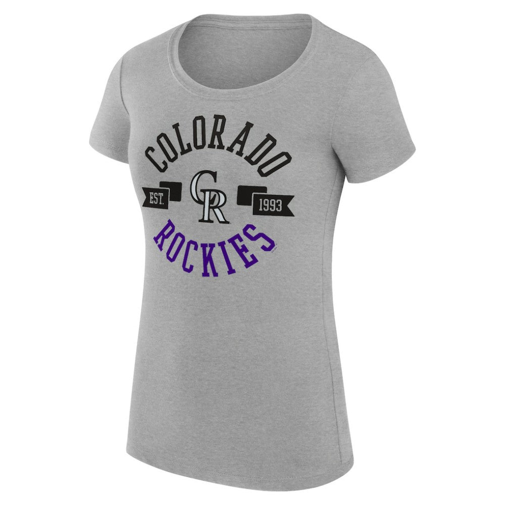 Heather Gray Colorado Rockies G-III 4Her by Carl Banks Women's Super-Slim Fit Lightweight City Graphic T-Shirt