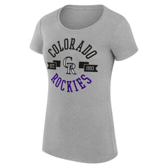 Heather Gray Colorado Rockies G-III 4Her by Carl Banks Women's Super-Slim Fit Lightweight City Graphic T-Shirt
