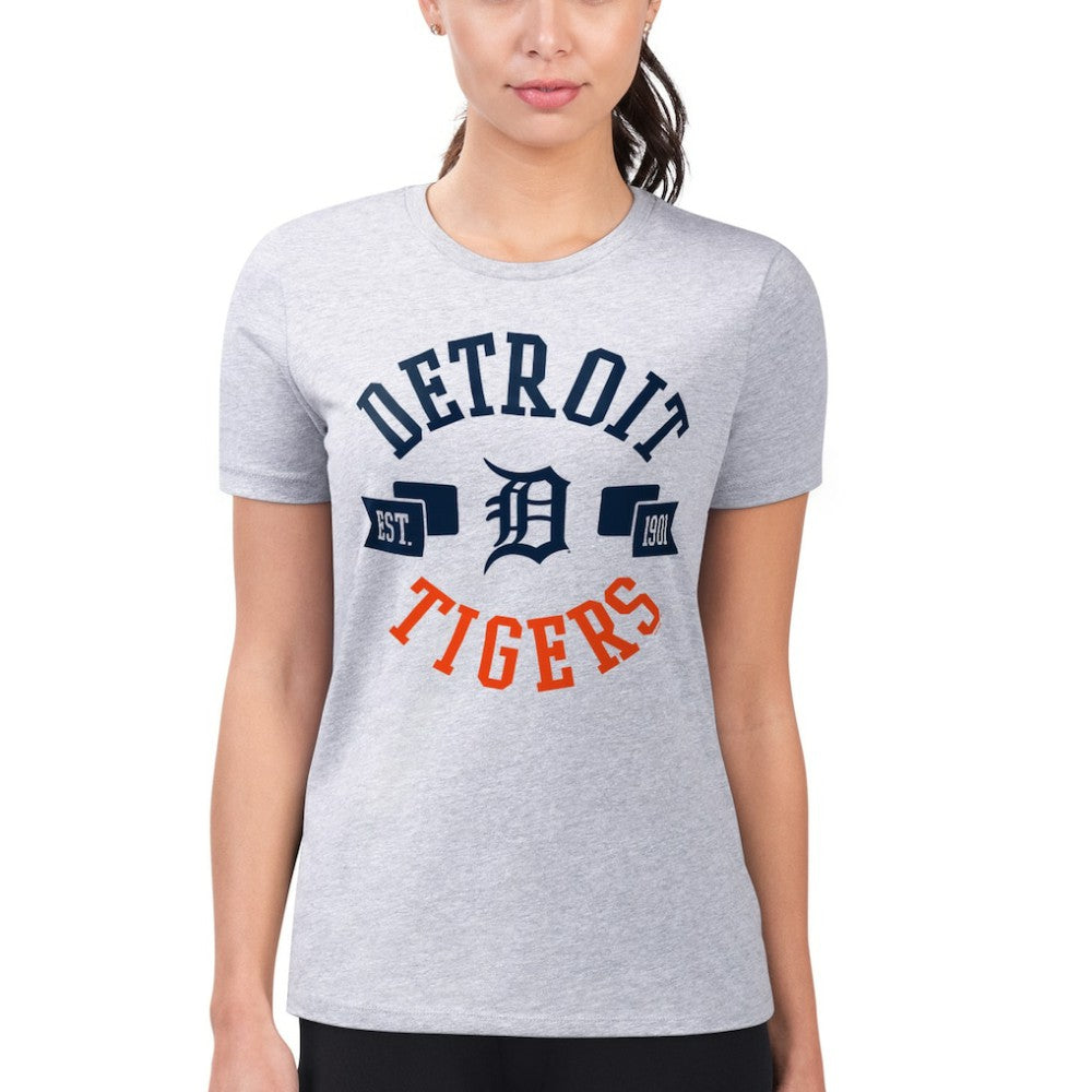 Heather Gray Detroit Tigers G-III 4Her by Carl Banks Women's Super-Slim Fit Lightweight City Graphic T-Shirt
