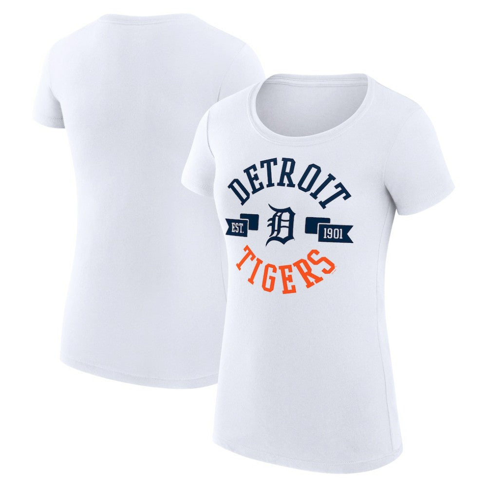 White Detroit Tigers G-III 4Her by Carl Banks Women's Super-Slim Fit Lightweight City Graphic T-Shirt