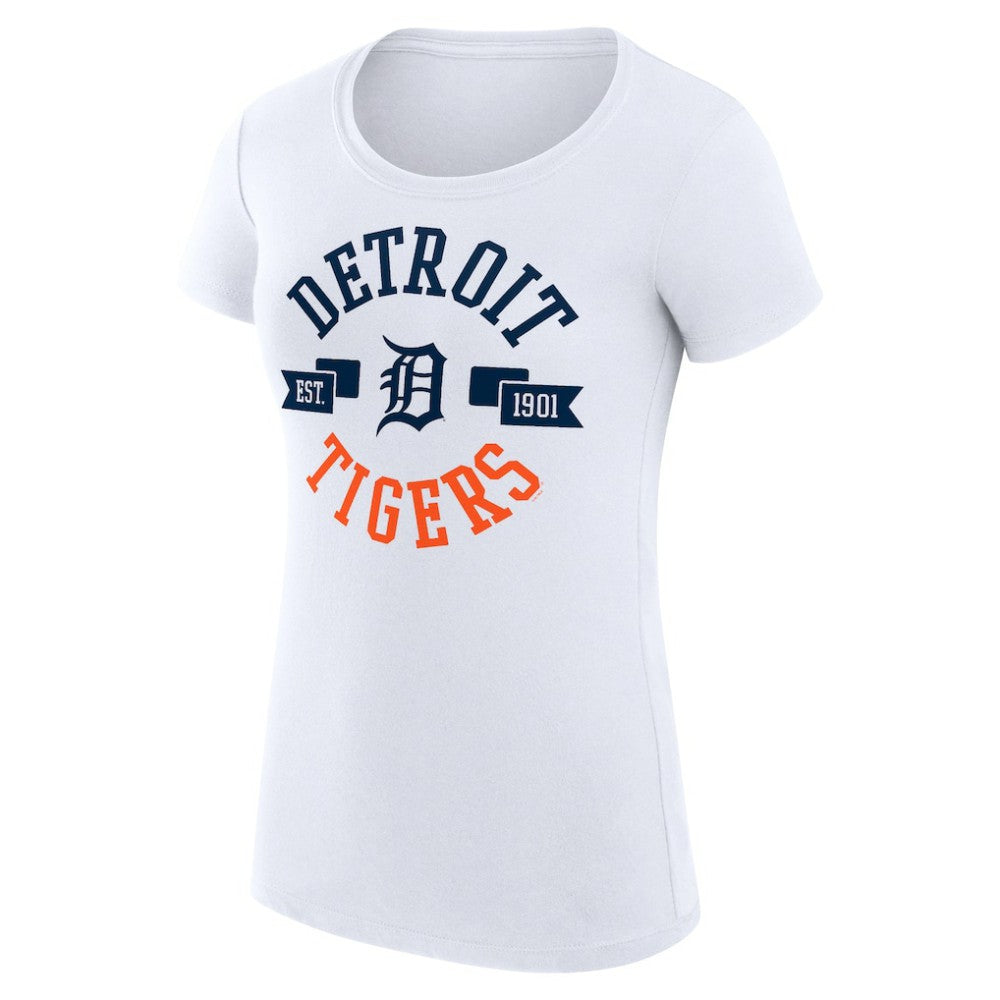 White Detroit Tigers G-III 4Her by Carl Banks Women's Super-Slim Fit Lightweight City Graphic T-Shirt