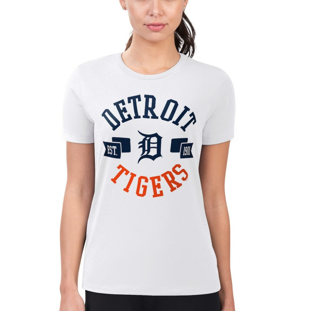 White Detroit Tigers G-III 4Her by Carl Banks Women's Super-Slim Fit Lightweight City Graphic T-Shirt