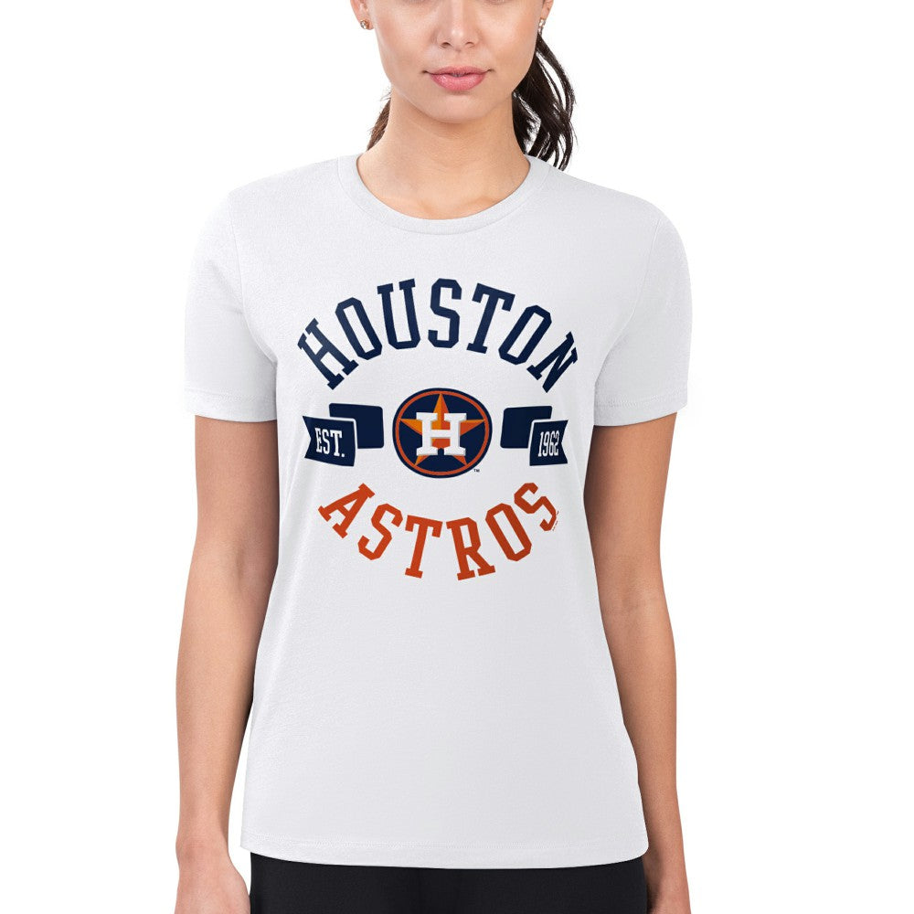 White Houston Astros G-III 4Her by Carl Banks Women's Super-Slim Fit Lightweight City Graphic T-Shirt