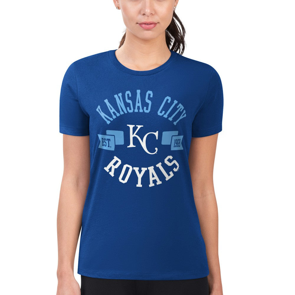 Royal Kansas City Royals G-III 4Her by Carl Banks Women's Super-Slim Fit Lightweight City Graphic T-Shirt
