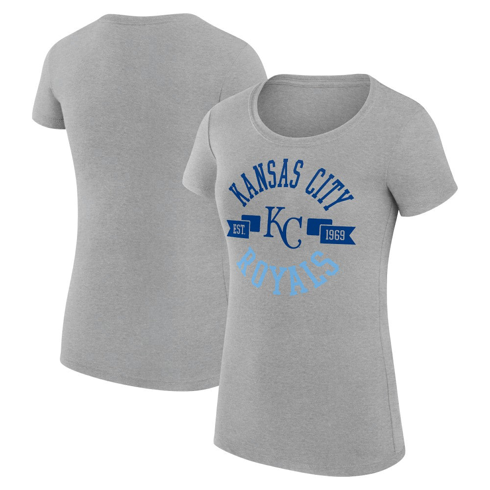 Heather Gray Kansas City Royals G-III 4Her by Carl Banks Women's Super-Slim Fit Lightweight City Graphic T-Shirt