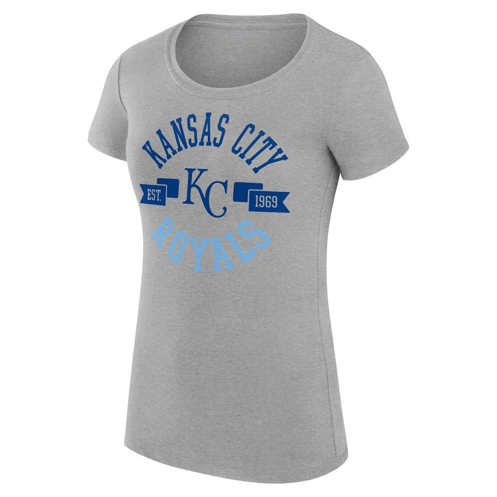 Heather Gray Kansas City Royals G-III 4Her by Carl Banks Women's Super-Slim Fit Lightweight City Graphic T-Shirt