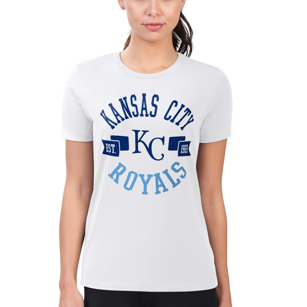 White Kansas City Royals G-III 4Her by Carl Banks Women's Super-Slim Fit Lightweight City Graphic T-Shirt
