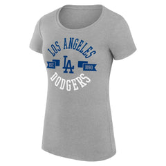 Heather Gray Los Angeles Dodgers G-III 4Her by Carl Banks Women's Super-Slim Fit Lightweight City Graphic T-Shirt