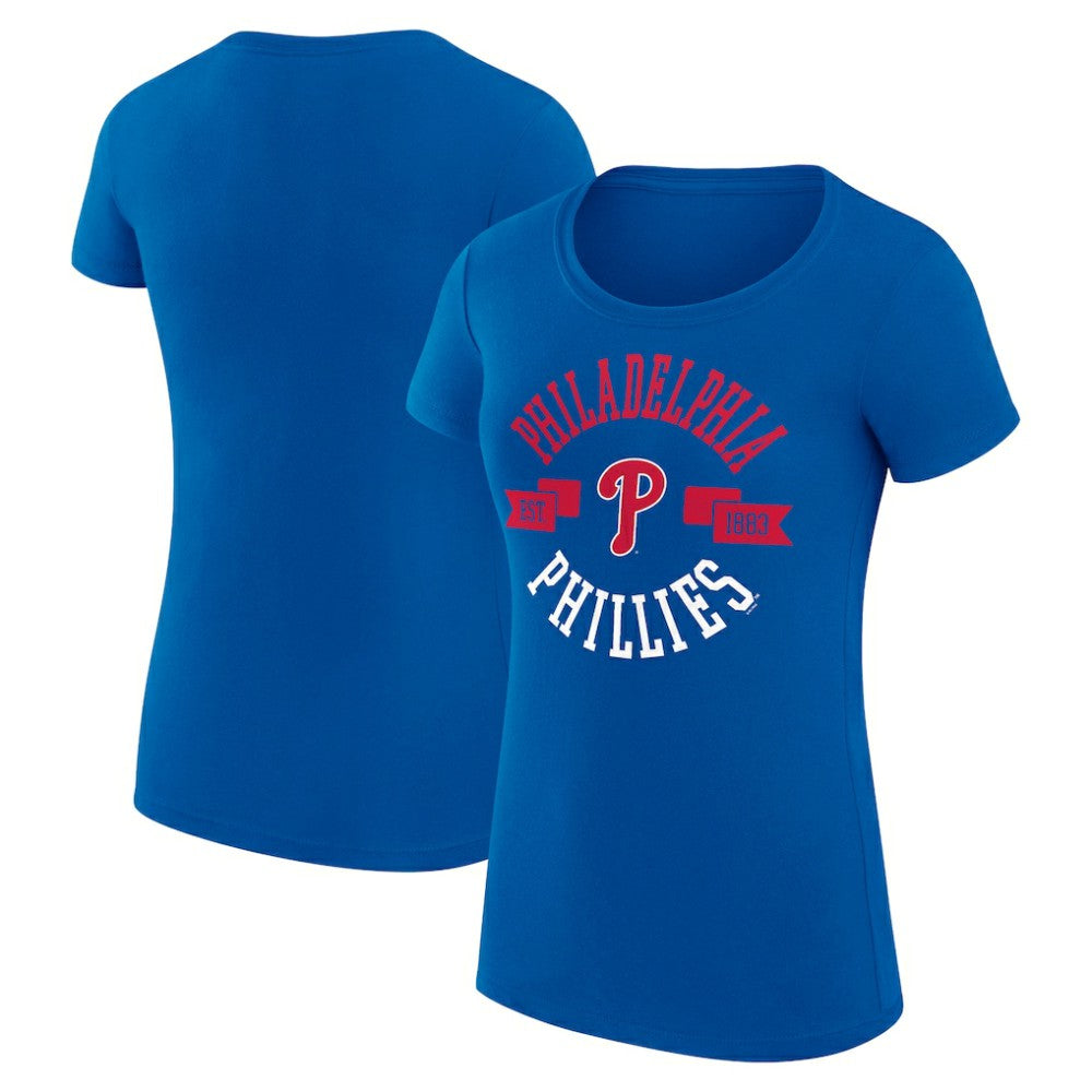Royal Philadelphia Phillies G-III 4Her by Carl Banks Women's Super-Slim Fit Lightweight City Graphic T-Shirt