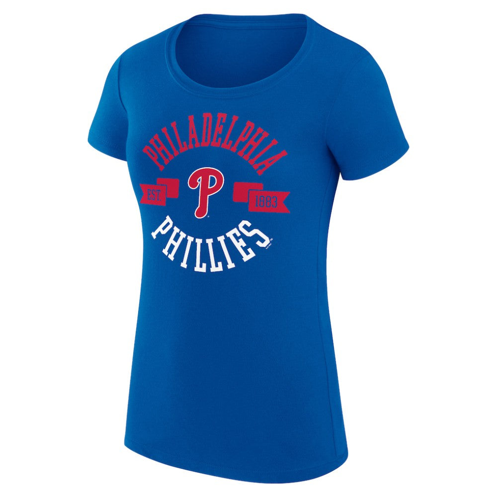 Royal Philadelphia Phillies G-III 4Her by Carl Banks Women's Super-Slim Fit Lightweight City Graphic T-Shirt