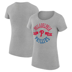 Heather Gray Philadelphia Phillies G-III 4Her by Carl Banks Women's Super-Slim Fit Lightweight City Graphic T-Shirt